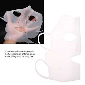 Silicone Face, Reusable Ear-Hook Silicone Facial Cover Prevent Serum Evaporation Salon Beauty Tool