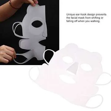 Silicone Face, Reusable Ear-Hook Silicone Facial Cover Prevent Serum Evaporation Salon Beauty Tool