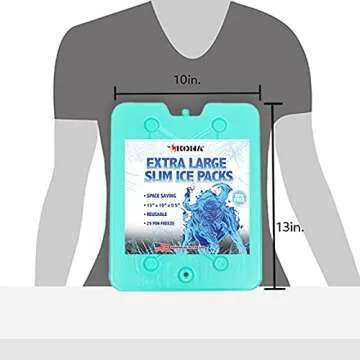 Kona Large Ice Packs for Coolers - Slim Space Saving Design - 25 Minute Freeze Time (4)