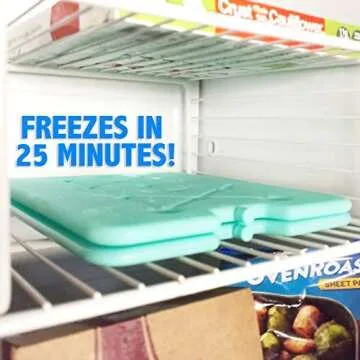 Kona Large Ice Packs for Coolers - Slim Space Saving Design - 25 Minute Freeze Time (4)