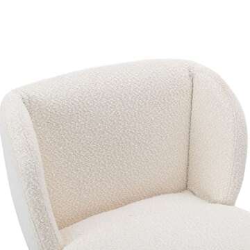 VESCASA Sherpa Counter Barstools with Padded Mid Back, 26 Inches Upholstered Counter Height Bar Stools with Black Metal Legs for Kitchen Island, Set of 4, White