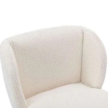 VESCASA Sherpa Counter Barstools with Padded Mid Back, 26 Inches Upholstered Counter Height Bar Stools with Black Metal Legs for Kitchen Island, Set of 4, White