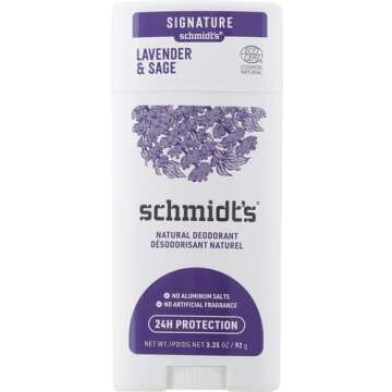 Schmidt's Aluminum Free Natural Deodorant for Women and Men, Lavender & Sage with 24 Hour Odor Prote...