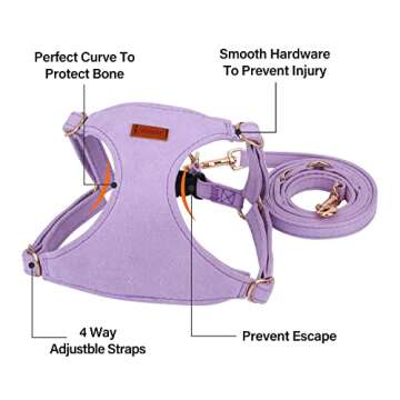 CHEDE No Pull Puppy Harness and Multifunction Dog Leash Set- 8 Colors Soft Adjustable No Choke Escap...