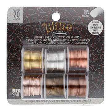 The Beadsmith Wire Elements 20-Gauge Lacquered Tarnish-Resistant Copper Wire for Jewelry Making, 3 Y...