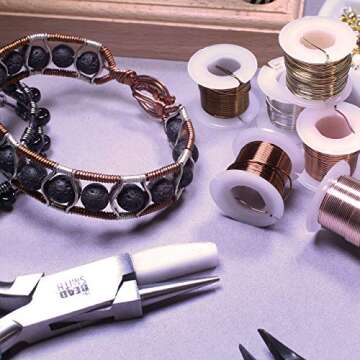 The Beadsmith Wire Elements 20-Gauge Lacquered Tarnish-Resistant Copper Wire for Jewelry Making, 3 Yards Each, 2.74 Meters Each Spool (Assorted Colors)