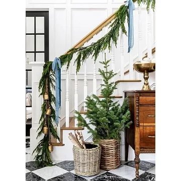 Shabby Chic Bells Rustic Hanging Jingle Christmas Tree Decor - Large Handmade Lucky Cow Bells Vintage Rustic Metal Tranquil Wind Chimes Solid Decorative Wall Hanging décor Home Decor Gifts