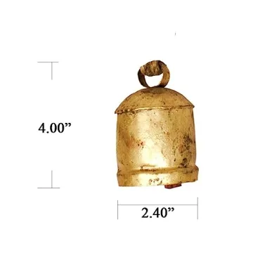 Shabby Chic Bells Rustic Hanging Jingle Christmas Tree Decor - Large Handmade Lucky Cow Bells Vintage Rustic Metal Tranquil Wind Chimes Solid Decorative Wall Hanging décor Home Decor Gifts