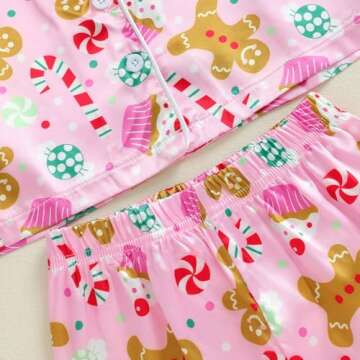 Twopumpkin Toddler Girl Christmas Satin Pajamas Set
