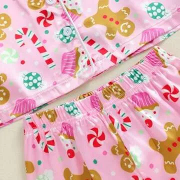 Twopumpkin Toddler Girl Christmas Satin Pajamas Set