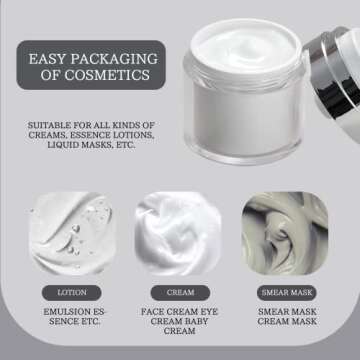 XAOUS Cream Jar Vacuum Bottle,Thicken Small Empty Airless Cosmetic Container Lotion Dispenser With Pump -Travel Containers For Creams, Gels & LotionsLeak Proof, Bottles Toiletries Cosme, 0.5oz