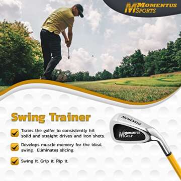 Momentus Men's Swing Trainer Iron with Training Grip (Right Hand)