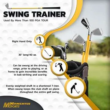 Momentus Men's Swing Trainer Iron with Training Grip (Right Hand)