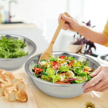 Great Credentials 8 Quart, Set of 2, Mixing Bowls, Stainless Steel, Professional Chef, Commercial Kitchen, 13.25 Inches Diameter, Flat Base