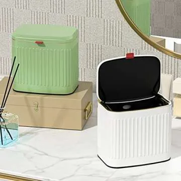 Kitchen Hanging Trash Can with Lid, 1 Gallon Stainless Steel Countertop Compost Bin with Removable Inner Bucket, Wall-Mounted Kitchen Trash Bin for Cabinet Door, Under Sink, Bathroom ( Black )