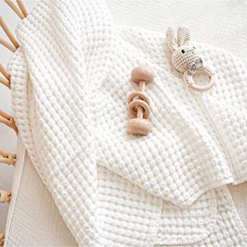 Konssy Waffle Baby Blankets, Nursery Blankets for Boys Girls, Swaddle Blankets Neutral Soft Lightwei...
