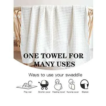 Konssy Waffle Baby Blankets, Nursery Blankets for Boys Girls, Swaddle Blankets Neutral Soft Lightweight Toddler and Kids Throw Blankets(White)
