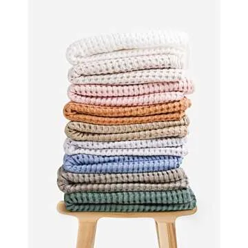 Konssy Waffle Baby Blankets, Nursery Blankets for Boys Girls, Swaddle Blankets Neutral Soft Lightweight Toddler and Kids Throw Blankets(White)