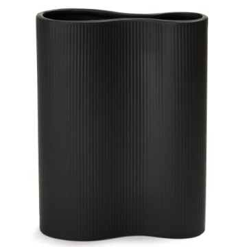 Luxe Infinity Black Ceramic Vase for Flower Displays and Decor