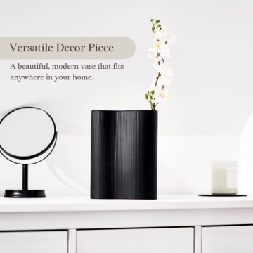 Luxe Infinity Black Ceramic Vase for Flower Displays and Decor