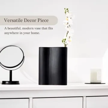 Luxe Infinity Black Ceramic Vase for Flower Displays and Decor
