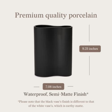Luxe Infinity Black Ceramic Vase for Flower Displays and Decor