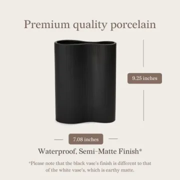 Luxe Infinity Black Ceramic Vase for Flower Displays and Decor