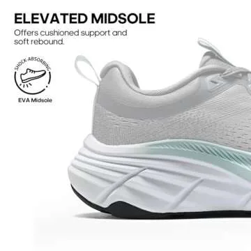 NORTIV 8 Women's Walking Shoes Cushion Comfortable ActiveBreeze Running Tennis Shoes Non-Slip Workout Gym Sports Athletic Breathable Fashion Sneakers,Size 8.5,Grey,SNWS248W