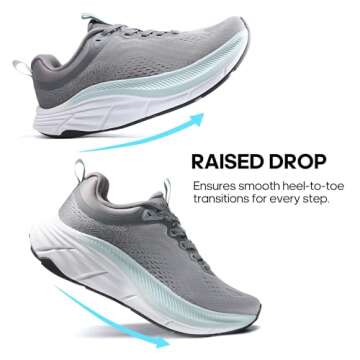 NORTIV 8 Women's Walking Shoes Cushion Comfortable ActiveBreeze Running Tennis Shoes Non-Slip Workout Gym Sports Athletic Breathable Fashion Sneakers,Size 8.5,Grey,SNWS248W