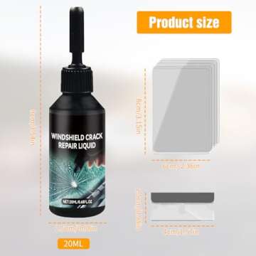 Seivble Glass Repair Liquid for Cracks, Upgrade Car Windshield Crack Repair Kit, Chipped Windshield Filler Repair Fluid Glue for Chips Scratch (1 Pack)