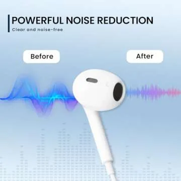 REBENUO Wired Headphones for iPhone, Volume Control & Microphone