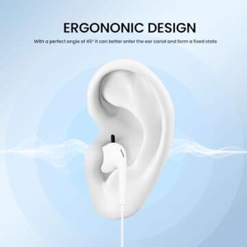 REBENUO Wired Headphones for iPhone, Volume Control & Microphone