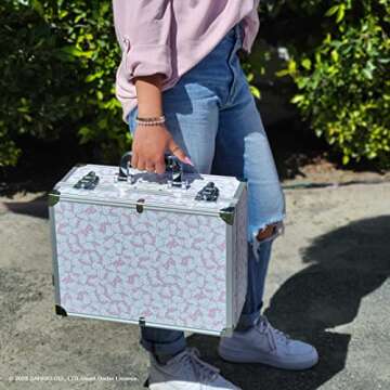 Impressions Vanity Hello Kitty Makeup Case with Full Size Mirror and Lighting,With Touch Sensor, Tra...