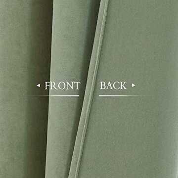 StangH Sage Green Velvet Curtains - Nursery Kids Bedroom Privacy Window Treatments Room Darkening Thermal Insulated Living Room Grommet Drapes for Office, W52 x L84, 2 Panels