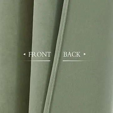 StangH Sage Green Velvet Curtains - Nursery Kids Bedroom Privacy Window Treatments Room Darkening Thermal Insulated Living Room Grommet Drapes for Office, W52 x L84, 2 Panels