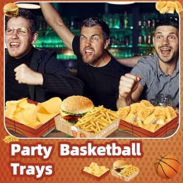 Basketball Party Decorations Pack - 36 Paper Trays