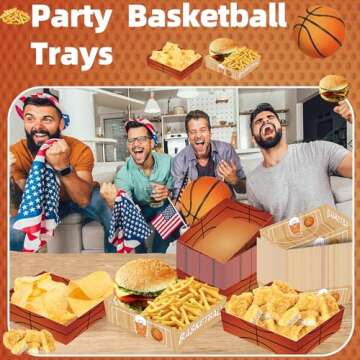 Basketball Party Decorations Pack - 36 Paper Trays