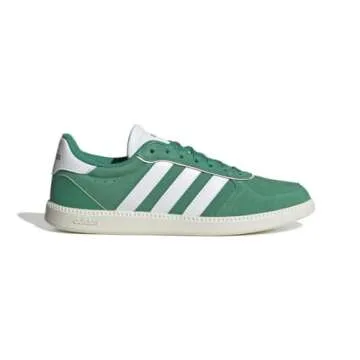adidas Women's Breaknet Sleek Sneaker, Court Green/White/Clear Pink, 9