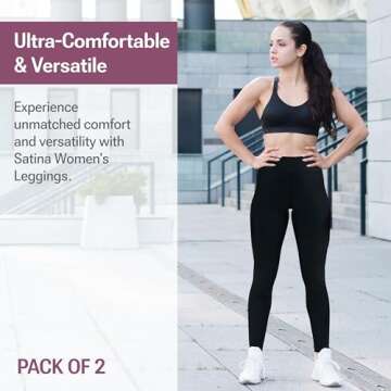 SATINA High Waisted Leggings for Women - Soft Tummy Control Pants