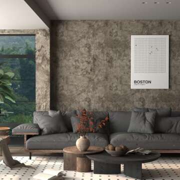 JSEVEM 16"×118" Thick Light Brown Gray Concrete Wallpaper Peel and Stick Industrial Taupe Grey Concrete Contact Paper Vinyl Matte Cement Adhesive Tile Sticker for Countertops Bedroom Bathroom Walls