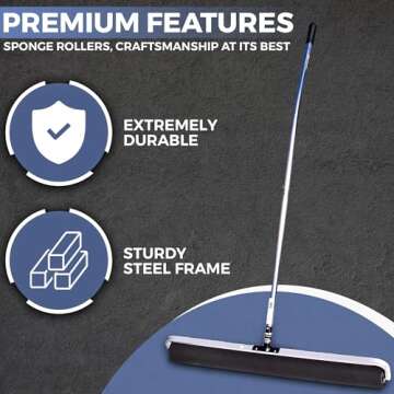 Tourna Dri Ready Roll Court Squeegee, Black