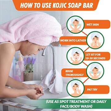 Natrulo Kojic Acid Soap for Hyperpigmentation - Kojic & Papaya Soap for Brighter Skin - Reduce Acne, Cleanse Scars, & Even Skin Tone - USA Formulated, Suitable for All Skin Types