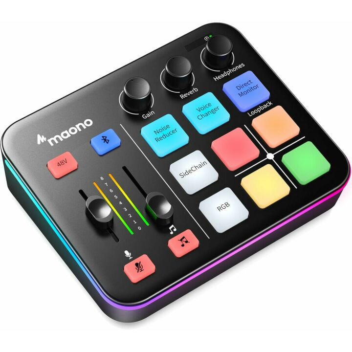 MAONO Gaming Audio Mixer with Bluetooth and Phantom Power