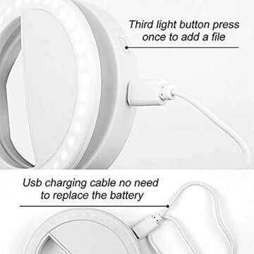 Portable UMsky Selfie Ring Light for Perfect Shots