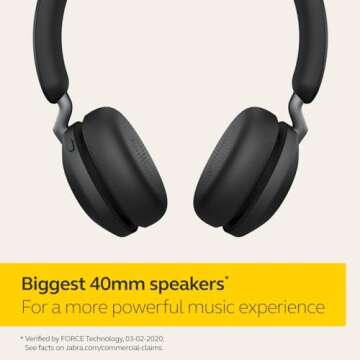 Jabra Elite 45h, Titanium Black – On-Ear Wireless Headphones with Up to 50 Hours of Battery Life, ...