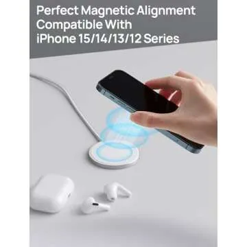 JSAUX Magnetic Wireless Charger Compatible with MagSafe Charger/iPhone 16/16 Pro/16 Plus/16 Pro Max/iPhone 15 Pro Max Plus/iPhone 14 13 12 Series, Wireless Mag Safe Charging Pad, Mag Charger (Silver)