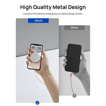 JSAUX Magnetic Wireless Charger Compatible with MagSafe Charger/iPhone 16/16 Pro/16 Plus/16 Pro Max/iPhone 15 Pro Max Plus/iPhone 14 13 12 Series, Wireless Mag Safe Charging Pad, Mag Charger (Silver)