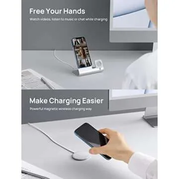 JSAUX Magnetic Wireless Charger Compatible with MagSafe Charger/iPhone 16/16 Pro/16 Plus/16 Pro Max/iPhone 15 Pro Max Plus/iPhone 14 13 12 Series, Wireless Mag Safe Charging Pad, Mag Charger (Silver)