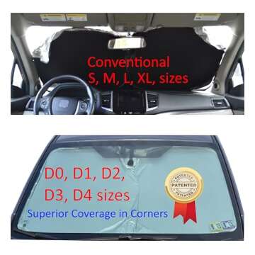 Car Windshield shade for Automotive windshield sunshades with Storage Pouch by A1 Sun Shade Foldable Truck Suv Front Window Shield Blocker Visor Protector Cover for Interior Accessories for Heat Large