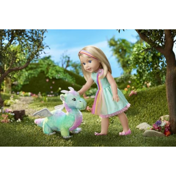 American Girl WellieWishers 14.5-inch Camille Doll Playset with Crisella The Dragon, Doll Dress and Accessories, and Storybook, for Ages 4+